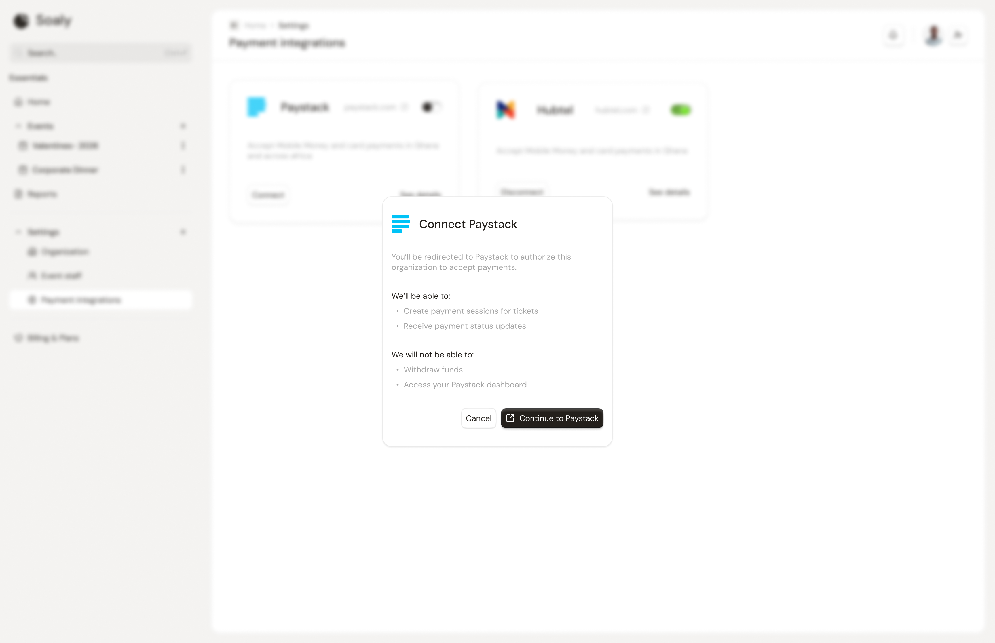 Connecting a payment provider
