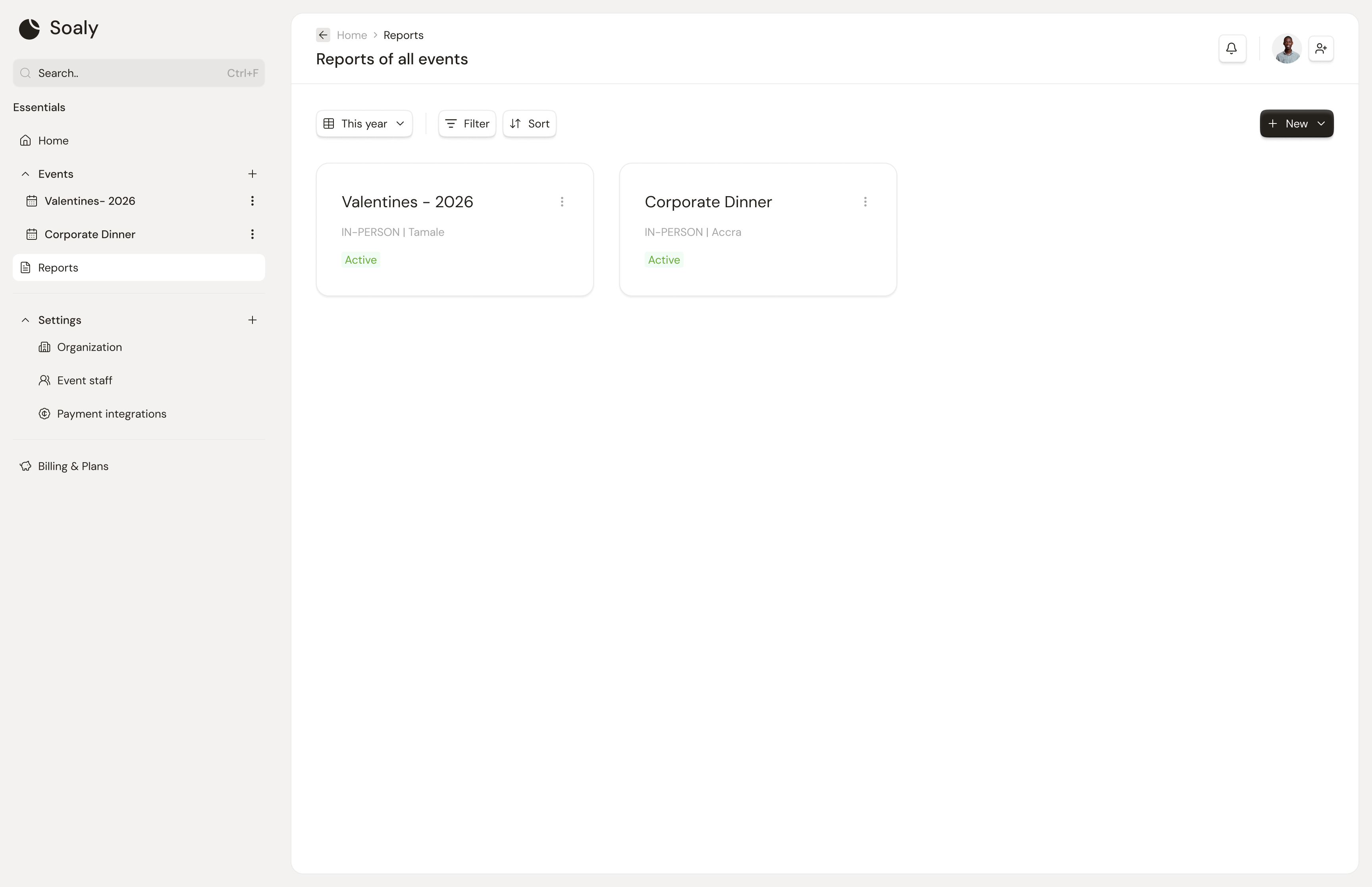 The reports overview